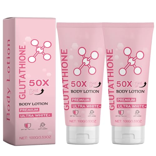 Xoyssfy 2PCS Glutathione 50x Tone Up Body Lotion Glutathione Body Cream Moisturizing and Soft Skin Body Lotion for Women and All Skin Types
