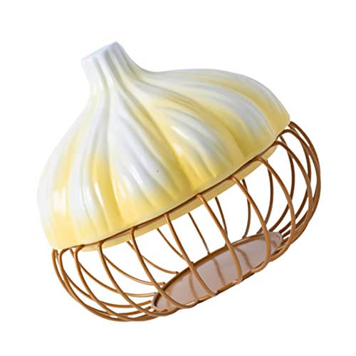OFFSCH Convenient Garlic Container Multi-function Garlic Holder for Counter Kitchen Supply Iron Art