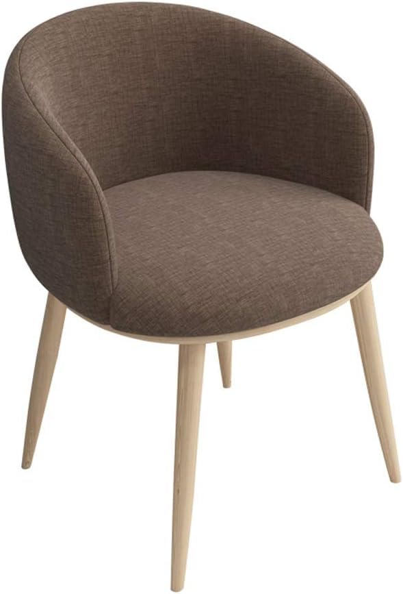 Chaises de salle à manger en tissu marron et bois confortable pour restaurant et hôtel