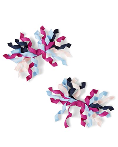 Gymboree Girls and Toddler Headbands and Hair Accessories, Magenta/Navy Curly 2 Pack, One Size
