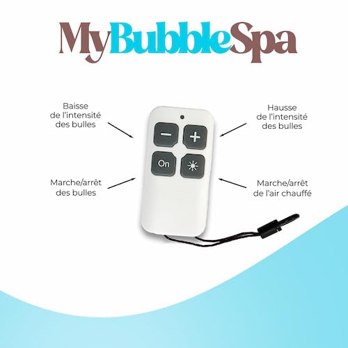 My Bubble Spa – Tapis de Bain Spa à Bulles Silencieux | Massage Relaxant à La Maison | Air Chauffé & Intensité Réglable | Ventouses Antidérapantes | Télécommande et Coussin Inclus