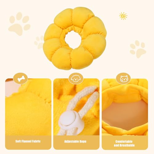 Image of HOMBYS Soft Dog Cone for Dogs and Cats, Cute & Fluffy Flower Shape for Claming, Adjustable Dog Collar Alternative After Surgery, Protective Elizabethan Collar for Dogs Recovery & Stop Licking (M)