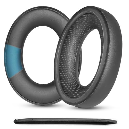 Almohadillas Reemplazo para Auriculares Compatibles con Sennheiser HD598, HD598CS, HD560S, HD598SE, HD620S, HD518, HD599, HD569, HD579, HMEC 250 con Cuero Proteico (Negro PL)