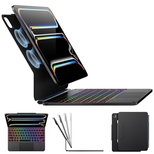 Image of typecase Keyboard Case for iPad Pro 13-inch (M5 2025 / M4 2024), Magic Keyboard with 11 Colors Backlight, Keyboard Case with Pencil Holder, Multi-Touch Trackpad,Easy-Set Magnetic Stand, Space Black
