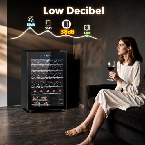 Image of Electactic 37-Bottle Freestanding Wine Cooler Refrigerator, 4.5 Cu. Ft