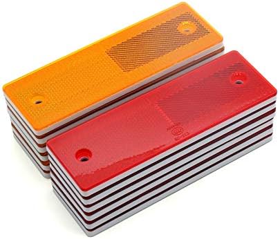 MFC PRO 6" Rectangular Stick-on/Screw Mount Reflectors (Kit 3/Yellow+Red)