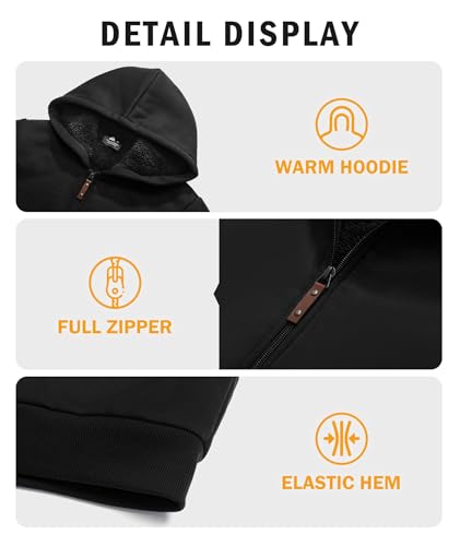 Fleece Hoodie for Boys Fleece Jacket Zip Up Sherpa Lined Teenager Hooded Sweatshirts with Pocket4