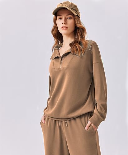 Image of PINSPARK 2 Piece Sets for Women 2026 Fall Outfits Sweatsuit Oversized Sweatshirt Wide Leg Sweatpants Matching Set Tracksuit