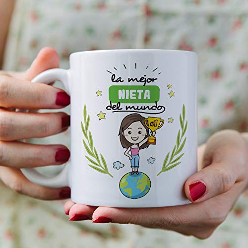MUGFFINS Taza Nieta -Familiares Mundo -Regalos Originales y Divertidos -Tazas de Café y Té - Imagen 3
