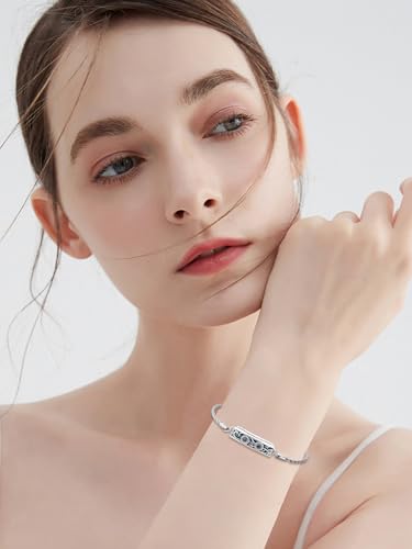 WINNICACA Urn Bracelet for Ashes 925 Sterling Silver Abalone Shell Sunflower/Butterfly/Turtle Cremation Jewelry for Ashes Keepsake Pendant Locket Bracelet for Women3