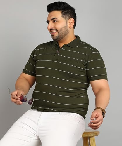 Image of INKKR Half Plus Size Men's Regular Fit Striped Tshirt