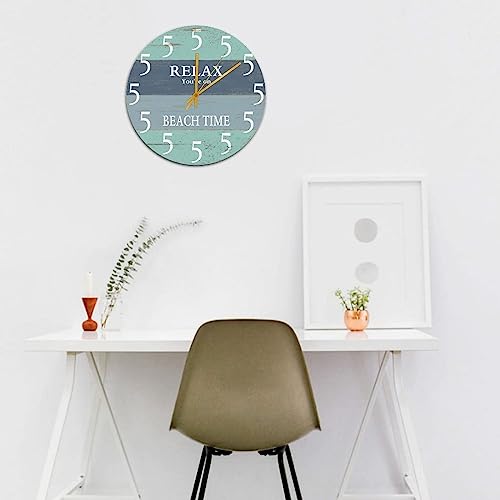 Reloj de pared de madera silencioso estilo vintage 10 pulg miniatura 3