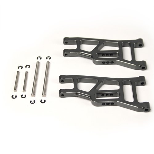Atomik Alloy Rear Lower Arm - RC Car Replacement Part for Traxxas 1/10 Raptor - Hardened Billet 6061 Aluminum, Rear Chassis Upgrade 2555 - Grey