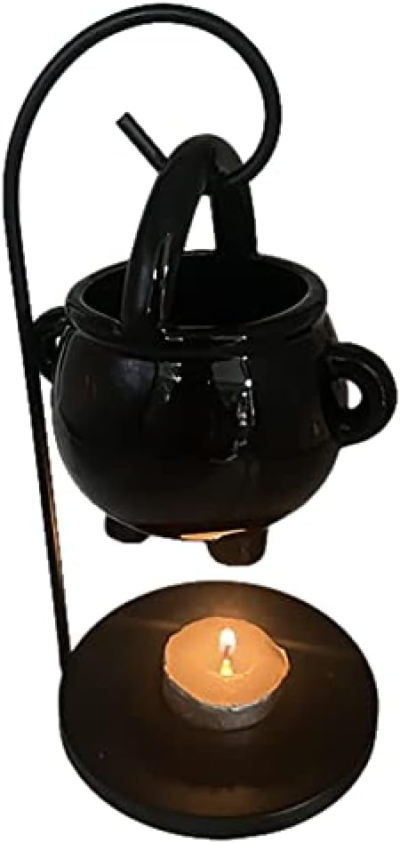 JQTOP Oil Burner, Hanging Cauldron Oil Burner, Essential Fragrance Wax Melts Burner, Tea Light Holder, Aromatherapy Ornament for Home Bedroom Living Room Decor