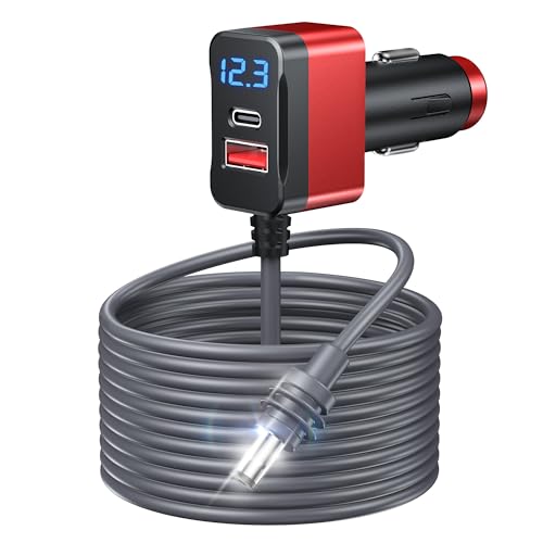 Starlink Mini Cable, 12V-24V Car Charger DC Power Cable+ Cigarette Lighter Adapter, LED Digital...