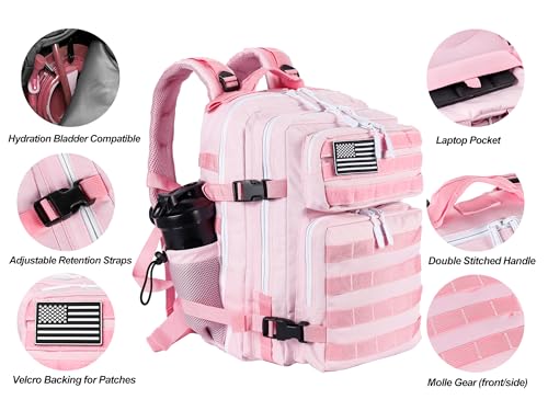 Image of LHI Tactical Military Backpack for Men and Women 25L /35L Army Assault Pack Bag Small Rucksack with Bottle Holder