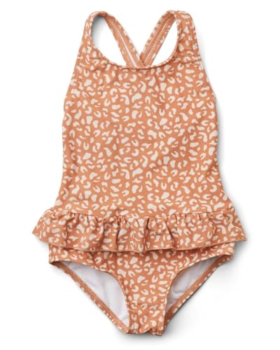Image of Toddler Girls One Piece Swimsuits Crossback Backless Bathing Suit Whale Dolphin Shark Swimwear with Ruffle Butt UPF50+