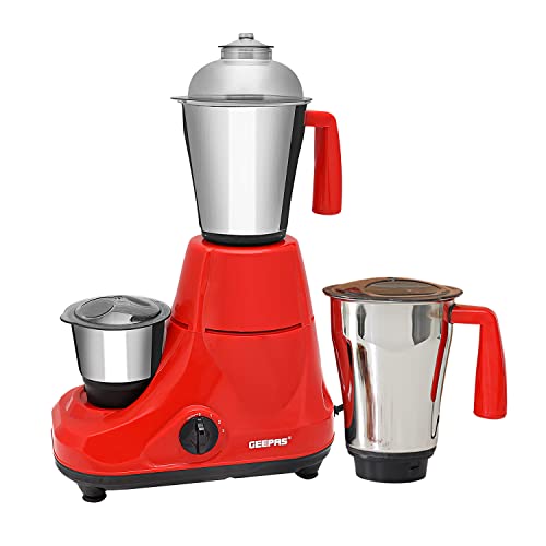GEEPAS 750W 3-in-1 Mixer Grinder | Stainless Steel Jars & Blades | 3 Speed Control, Perfect for...
