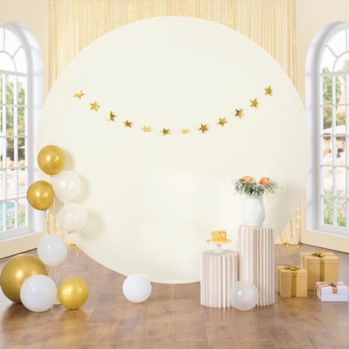 Round Arch Backdrop Cover, 6ft/6.5ft/7.2ft Circle Arch Stand With Bottom Zipper Smooth Touch Multipurpose Wedding Arched Background Set For Birthday Party