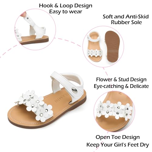Image of PHIRAMIN Toddler Flower Girl Sandals - Girl Dress Shoes Toddler Little Kid Wedding Party