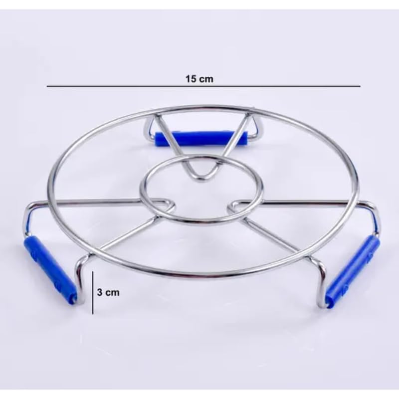 Image of Xmart India Round Stainless Steel Kitchen Hot Mat - Medium Size Hot Utensil Stand, Hot Pot Stand, Heat-Resistant Hot Mat for Dining Table & Kitchen