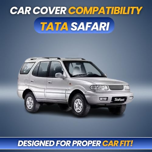 Image of Car Cover for Tata Safari 1998-2004 | 100% Waterproof Heavy-Duty 3-Layer Car Body Cover | All-Weather Rain, UV, Sun & Dust Protection | Custom Fit | Mirror & Antenna Pockets | Navy Blue