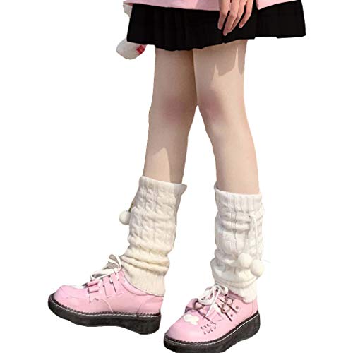 W-Fight Women Girls Knitted Leg Warmers Cover Student Lolita Loose Boot Socks Stockings Xmas Gift #TOP3