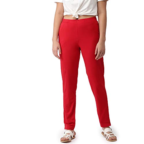 Image of GO COLORS Cotton Stretch Kurti Pants Full Length for Women | Breathable, Mid Rise, Tall