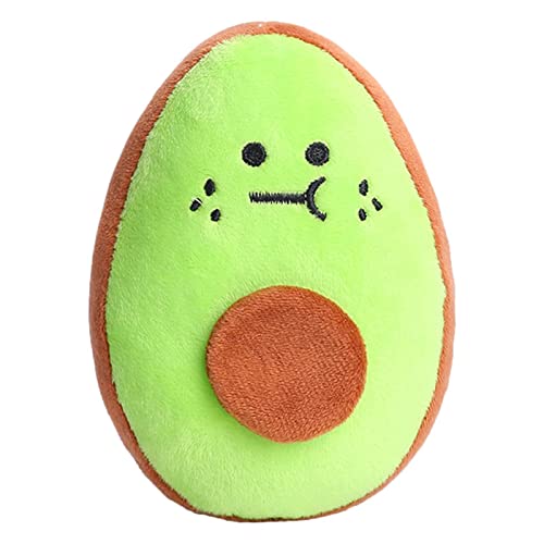 Juguetes de dentición para mascotas, juguete de peluche chirriante, juguete de peluche duradero para cachorros de aguacate | Juguetes de dentición esponjosos para perros pequeños y medianos, juguete
