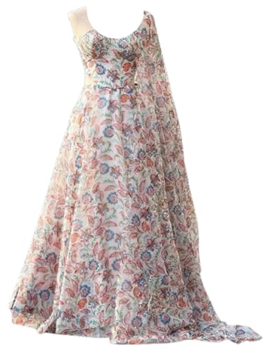 Image of MARUTI FASHION HOUSE Readymade Lehenga Choli Indo-Western Set For Womens & Girls Heavy Pure Organza digital printed 8mtr flair lehenga with canvas patta can can and with dori Chaniya Choli Wedding