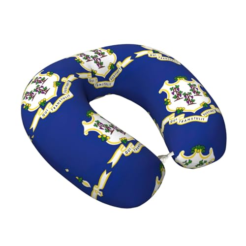 Almohada de Viaje con Estampado de Bandera de Connecticut miniatura 2
