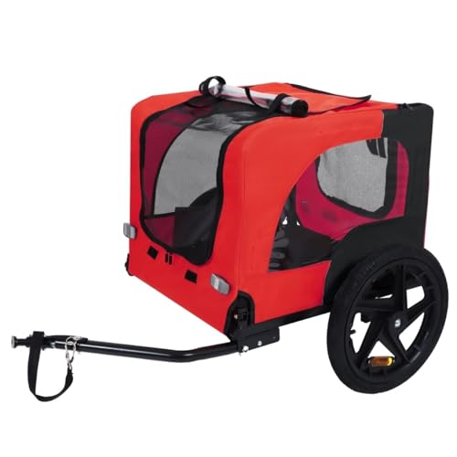 Zefvkip Pet Bike Trailer Dog Cart for Bicycle,Suitable for Small and Medium Pets, Easy Folding Cart Frame, Quick Release Wheel, Non-Slip Floor, Internal Leash