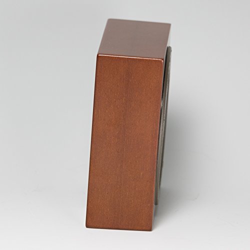 Seiko KR501B Seiko Wooden Frame Brown Retro Analog Quartz Alarm Clock, 4.2 x 4.2 Inches - Image 3