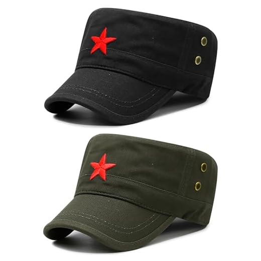 COOLSOME Chapeau Militaire Vintage Fatigue étoile Rouge Mao - Vert - Taille Unique
