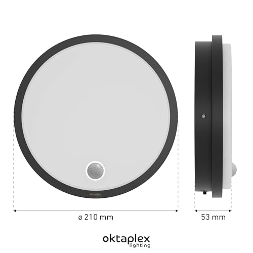 Applique extérieure avec détecteur Oktaplex Plato LED 3000K - 6