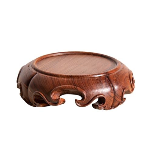 GOLDY&WENDY Unique Asian Wooden Pedestal Stand Decor Party Desktop Bonsai Album Plants Round Display...