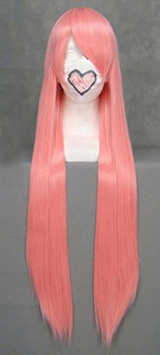 JapanAttitude Perruque Longue Rose 100cm, Cosplay Vocaloid Megurine, Lacus Clyne