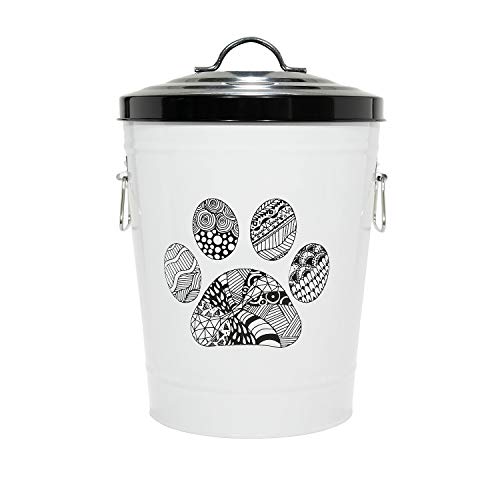 Amici Pet, , Zentangle Pet Food Large Metal Storage Bin, Paw, Small - Image 3