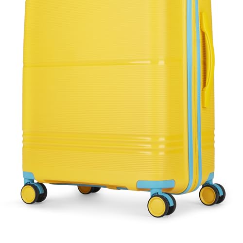 Image of Skybags Paratrip Medium Size Hard Luggage (67 Cm) | Polypropylene Luggage Trolley with 8 Wheels| Bumblebee | Unisex, Spinner, Yellow