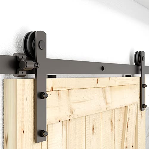 Ccjh 6 Feet Heavy Duty Sturdy Sliding Barn Door Hardware Kit -Smoothly And Quietly -Easy To Install Fit 36" Wide Door Panel (I Shape Hanger) #TOP4