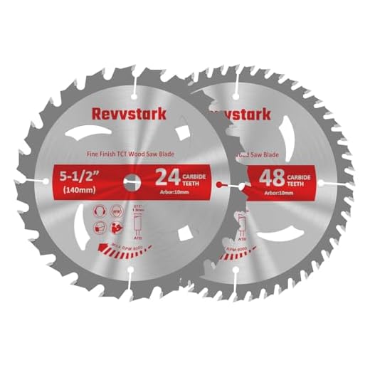 Revvstark 5-1/2"(10mm Arbor) Circular Saw Blade 24T&48T for Cutting Wood