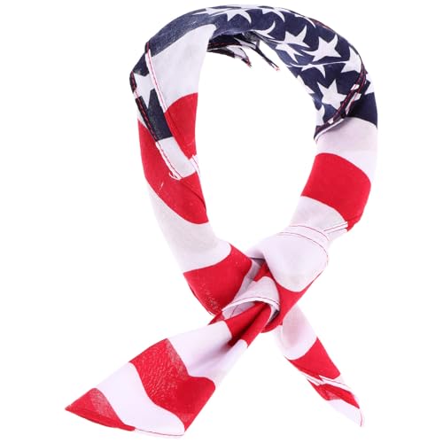 GLEAVI Pañuelo Multifuncional de Algodón 100% Estampado Bandera Estadounidense, Tamaño Único, Diadema para Mujer y Hombre, Bufanda para Actividades al Aire Libre y Celebraciones