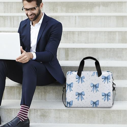 Funda maletín para portátil con estampado lazo azul 13-15.6 pulg miniatura 3