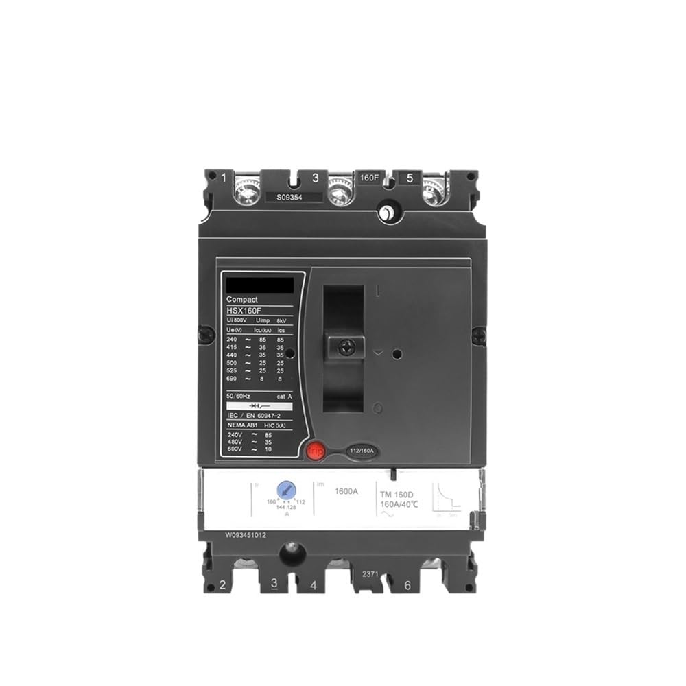 POWTAXBJGD MCCB Breaking Capacity 36kA Adjustable Current 160A 3P Triple Poles HSX-160F(NSX Series) Moulded Case