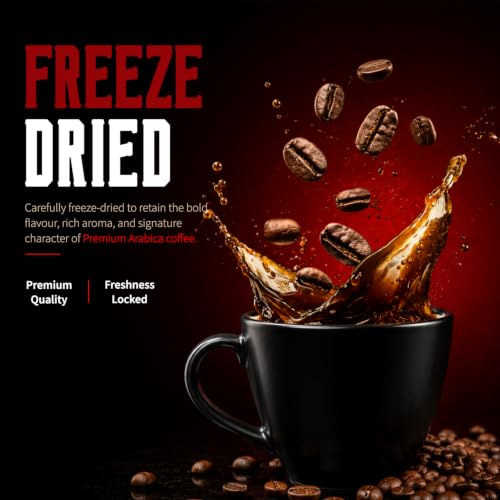 Image of IKIE Dark Roast Instant Coffee Powder 100g (Pack of 2) | 100% Arabica Freeze-Dried | No Chicory | Intense Bold Flavour | Strong Black Coffee