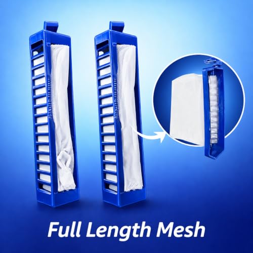 Image of SANAVYA Washer Lint Filter Compatible for Whirlpool E-50 Semi Automatic Washing Machine - Dust Collector Net Bag 12.2 cm x 3 cm Blue Colour Pack of 2