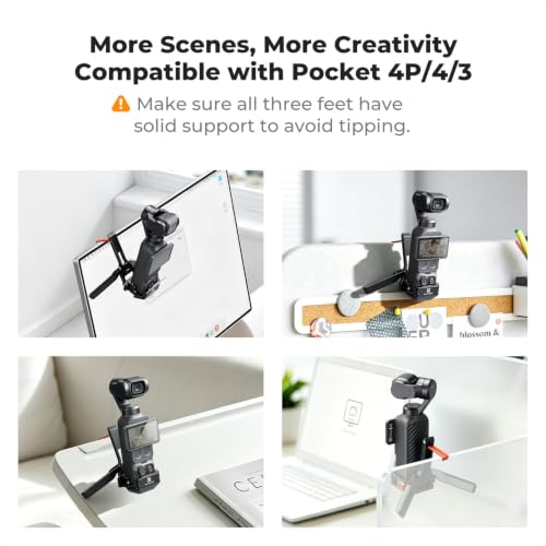 Image of K&F Concept DJI OSMO Pocket 4 3 Magnetic Scythe Expansion Box with Cold Shoe Mount, Action Connector, 1 /4 inch Connector, Lanyard Hole, Scythe Stand, Includes Lanyard *1 and Magnet *2