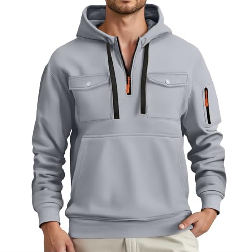 Sweat à Capuche zippé Homme pull décontracté doublé polaire léger sport