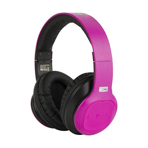 Altec Lansing MZX300-PNK Wireless Over Ear Bluetooth Headphones with Microphone, Pink