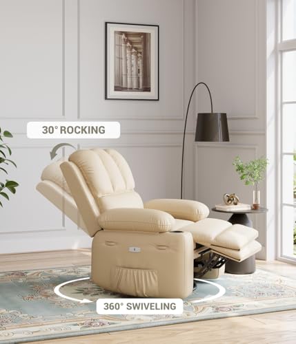 Sillón reclinable eléctrico crema con masaje miniatura 5